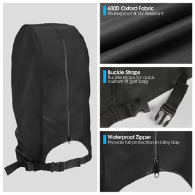 Rilime rain cover with water-resistant zipper enables quick one-handed club access