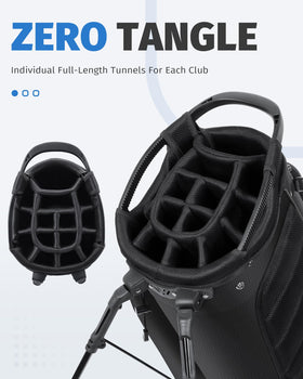 RIOROO 14-way full-length dividers keeping grips tidy and shafts protected.
