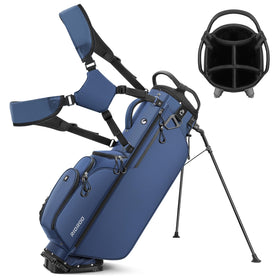 RIOROO 5 way stand bag with full-length dividers keeps clubs organized on the course