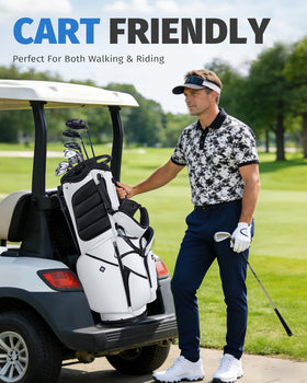 RIOROO cart-friendly strap-through channel secures the bag to a cart.