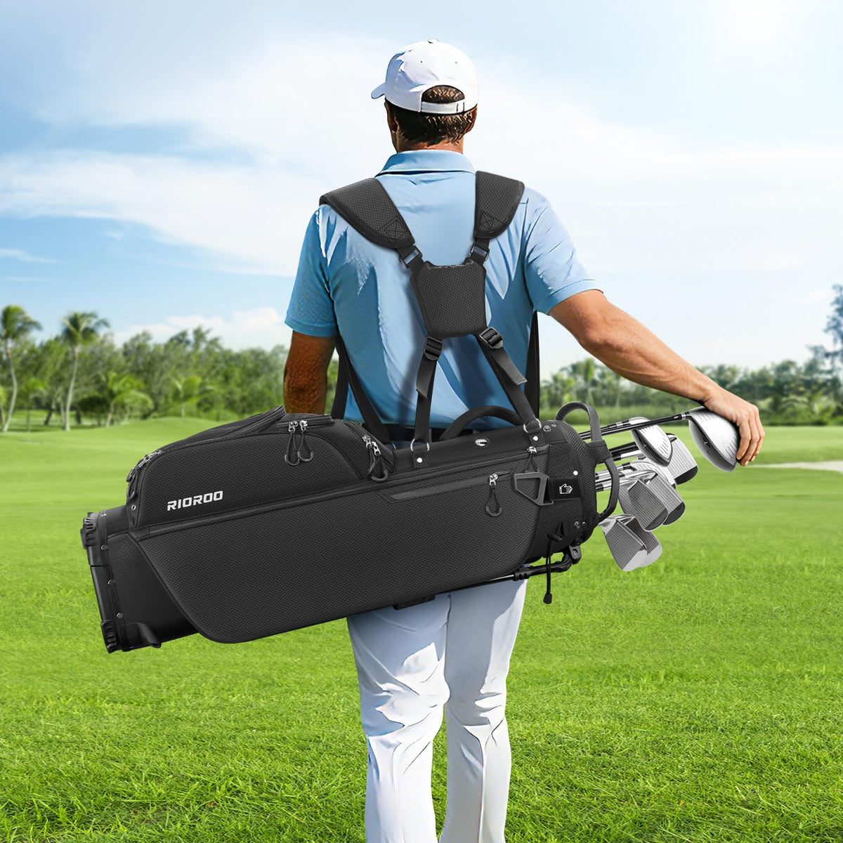 RIOROO gift-ready golf bag combines style with practical storage.