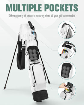 RIOROO cooler pocket keeps beverages chilly between holes.
