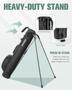 RIOROO Golf Stand Bag cooler pocket keeps beverages refreshed during rounds.