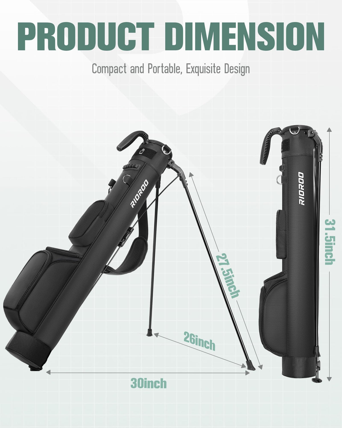 RIOROO Golf Stand Bag glove strap secures gloves during play.