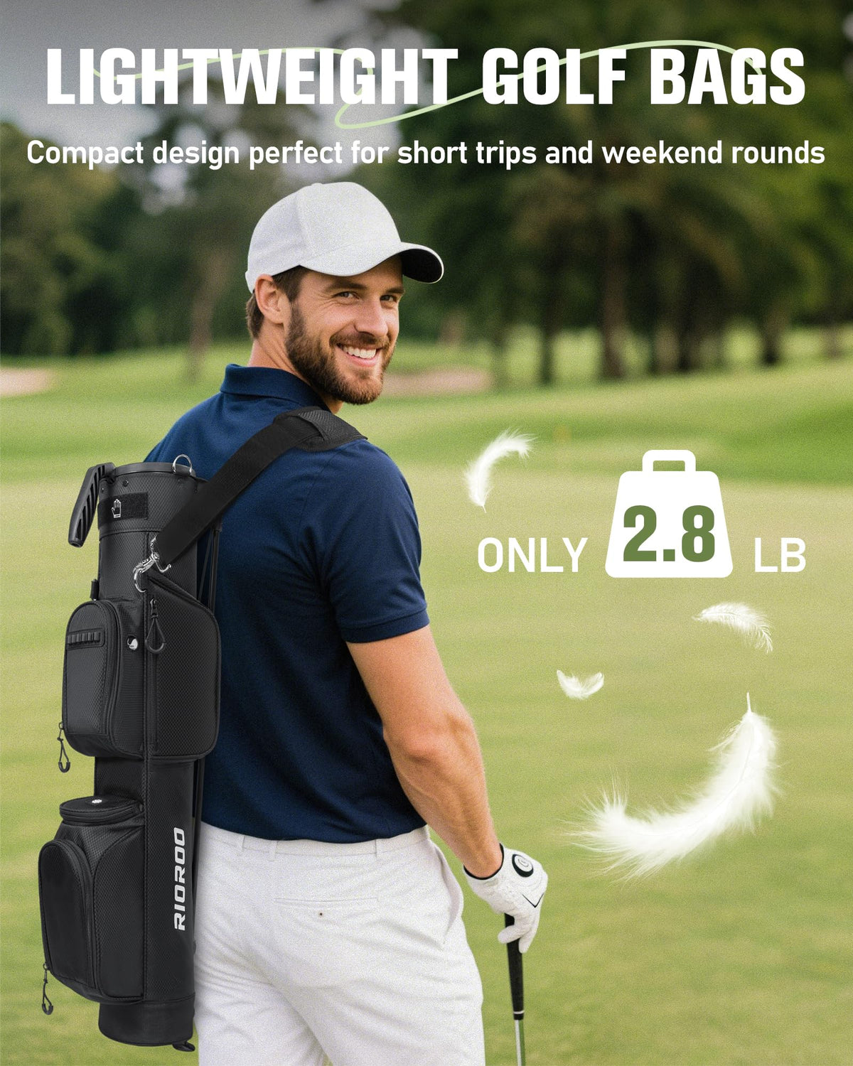 RIOROO Golf Stand Bag insulated cooler pocket keeps drinks cold