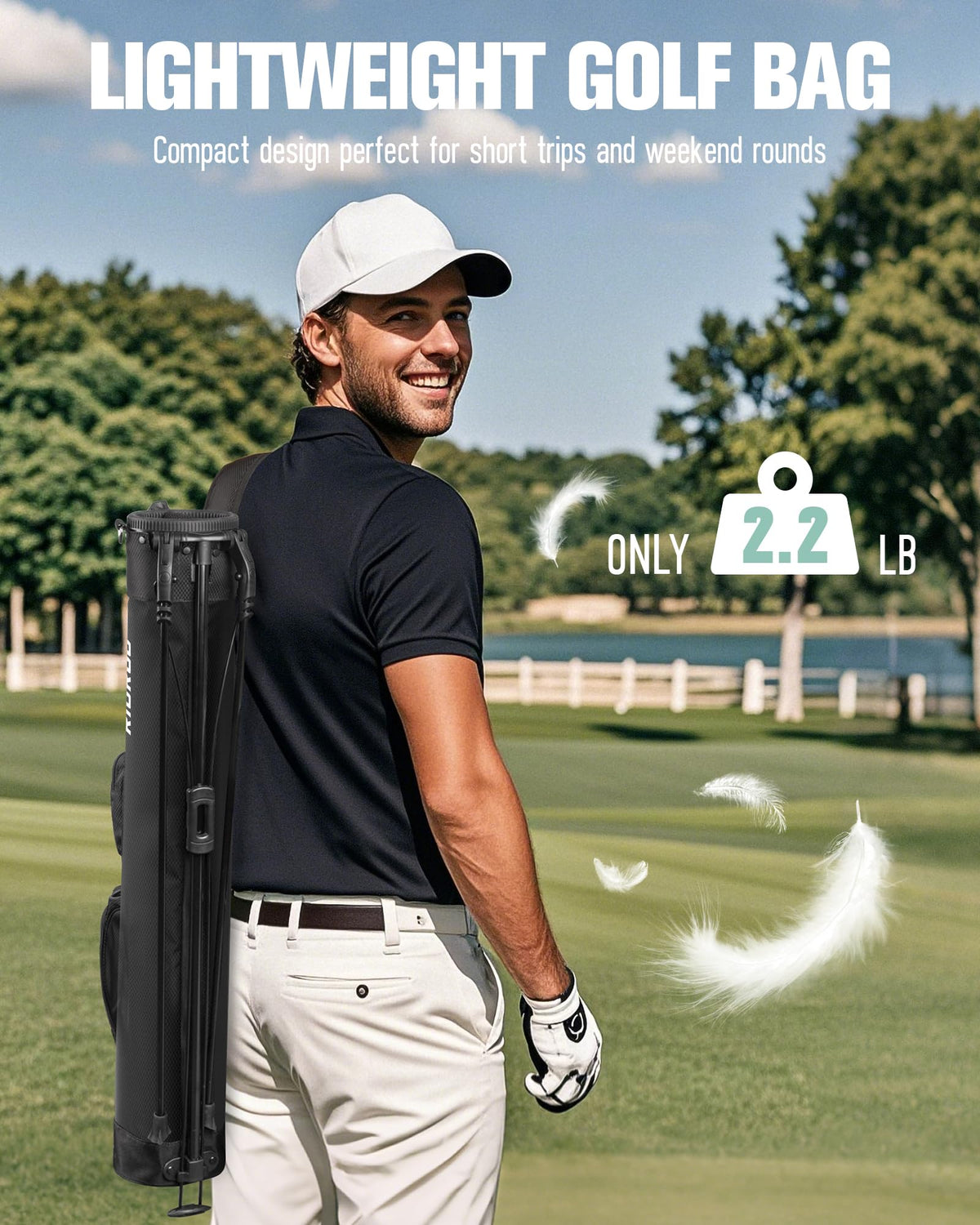 RIOROO Golf Stand Bag side pocket showing organized storage for accessories.