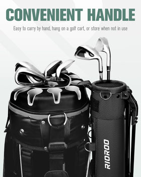 RIOROO Golf Stand Bag two-way stand deployment for stable support on varied terrain.