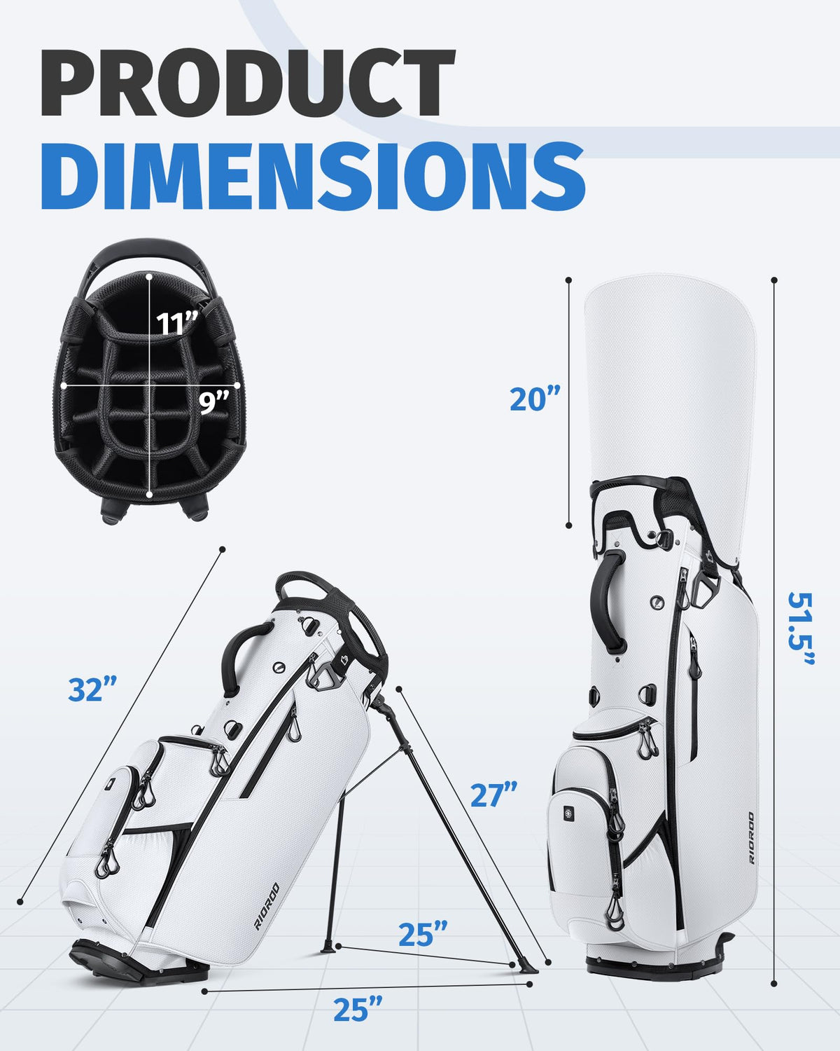 RIOROO hybrid versatility supports both carry and cart use.
