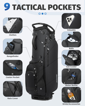 RIOROO lightweight breathable golf bag highlighting easy carry and cooling feel.