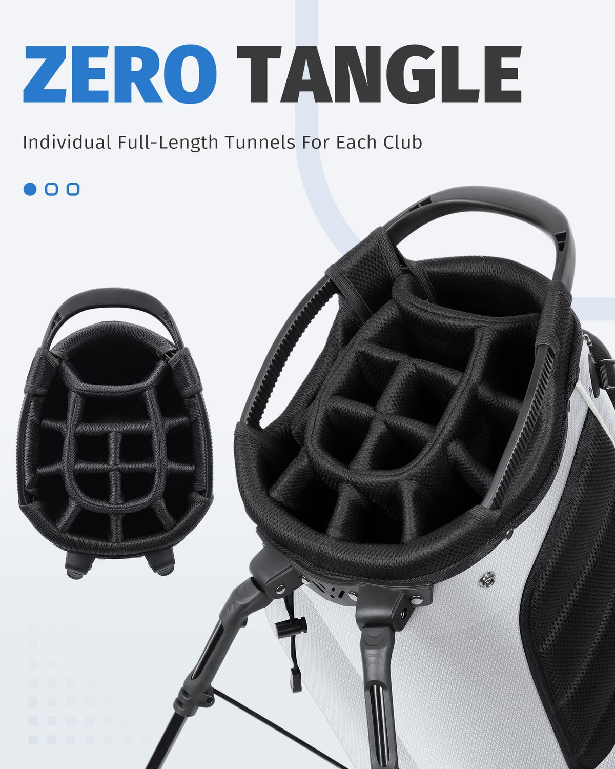 RIOROO lightweight breathable shoulder straps for comfortable carry.