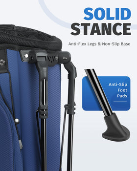 RIOROO reinforced base stabilizes bag on hills and damp grass.