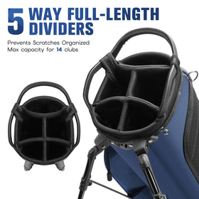 RIOROO stand bag deployed for stable on-course setup