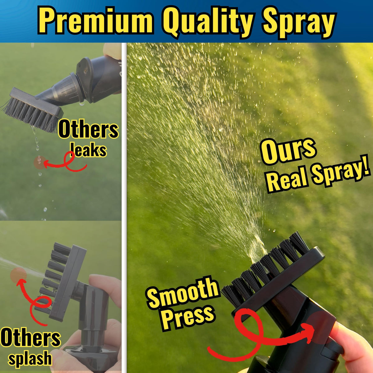 RisingBird golf water brush with 5oz bottle for quick club rinsing.
