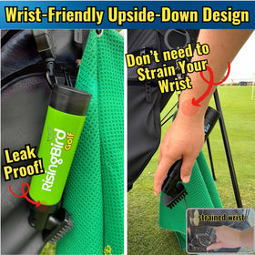 RisingBird retractable clip attached to golf bag for convenient access
