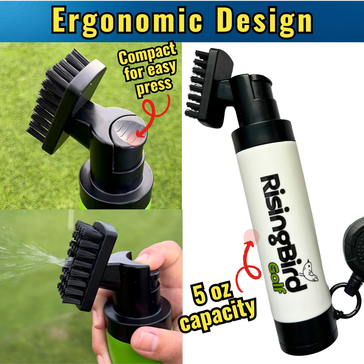RisingBird upside-down design reduces wrist strain during cleanings.
