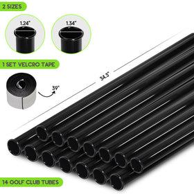 River Hill Golf nested tubes design with smaller tubes inside larger ones for easy setup.