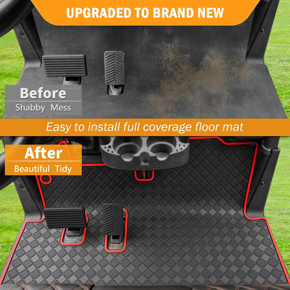 RIZINKART 2Five floor mat includes clips for secure, tool-free attachment.