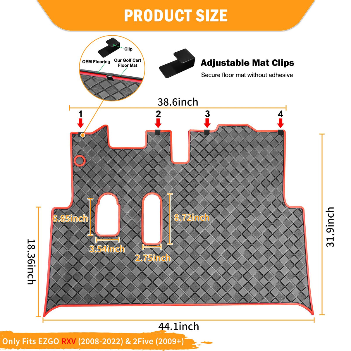 RIZINKART 2Five floor mat odorless rubber for durable all-season use.