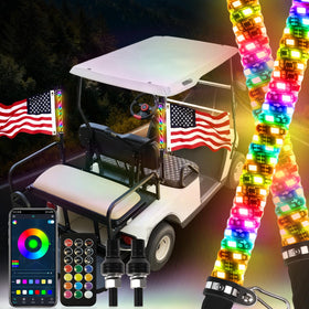 RIZINKART 2ft whip light kit front view for enhanced night visibility.
