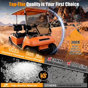 RIZINKART windshield with 95% light transmission for clear visibility.