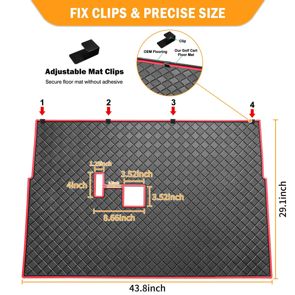 Abrasion-resistant golf cart mat for outdoor use and long-lasting wear.