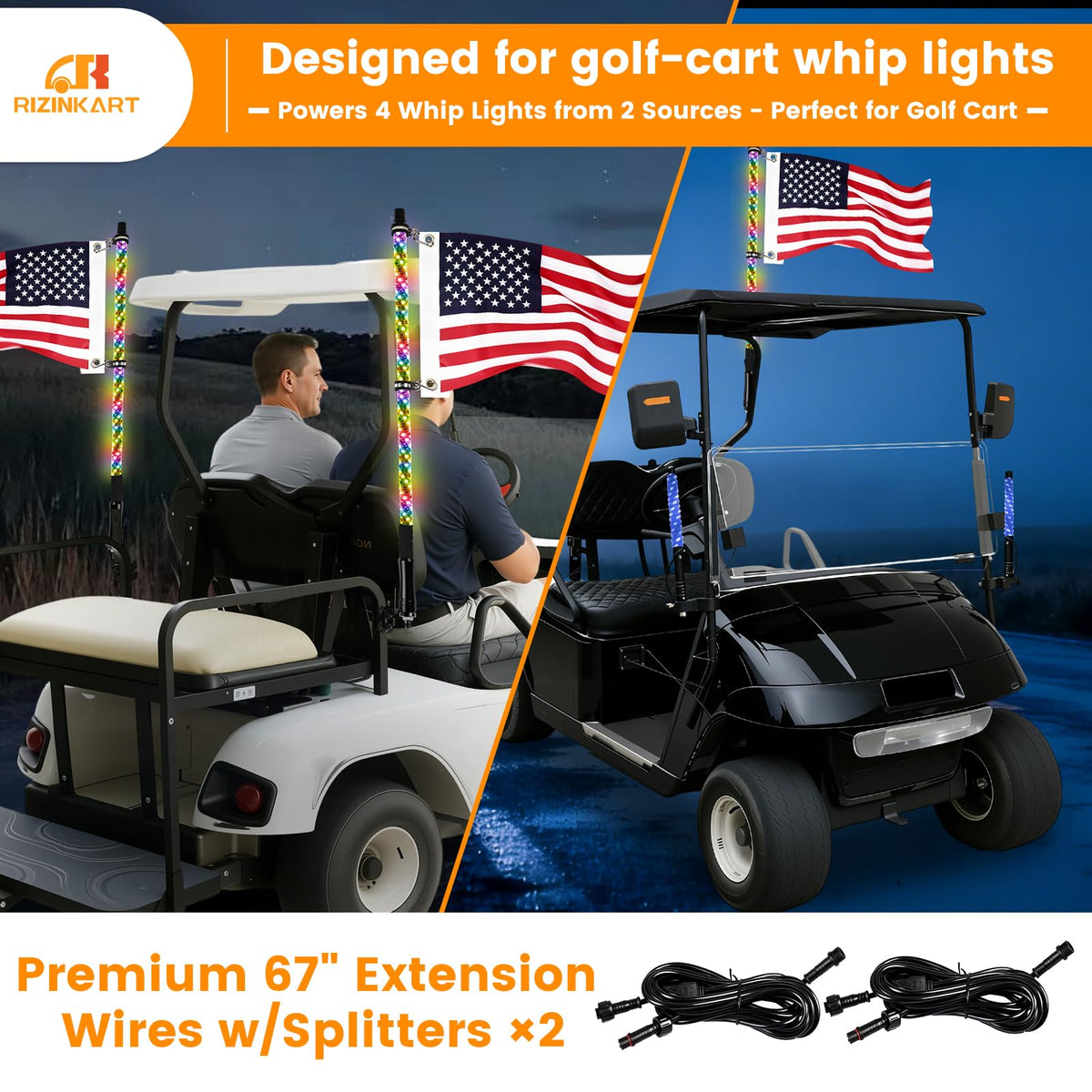 RIZINKART ambient light kit compatibility for golf carts enhances setup