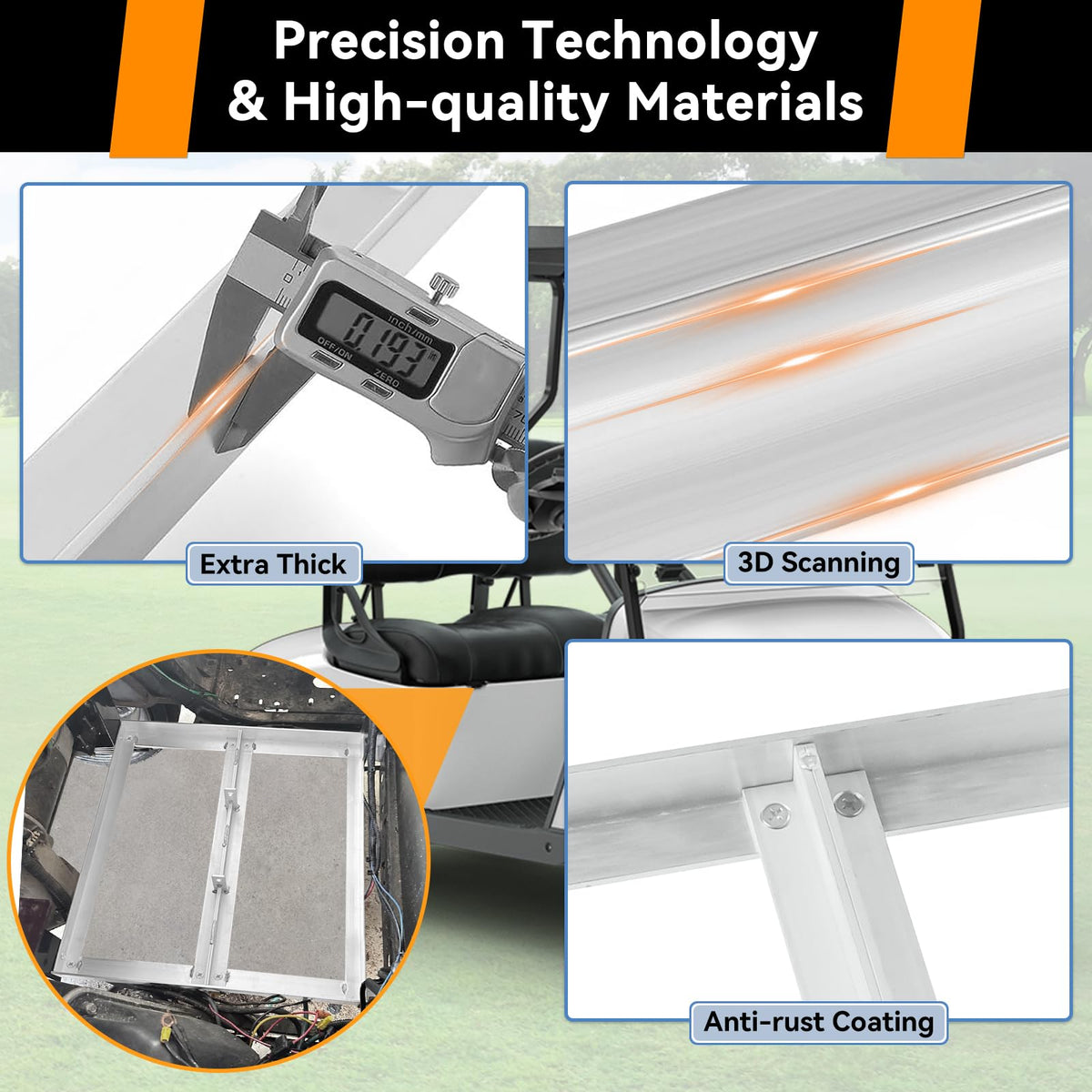 RIZINKART anti-rust coated tray highlights weather resistance and longevity.