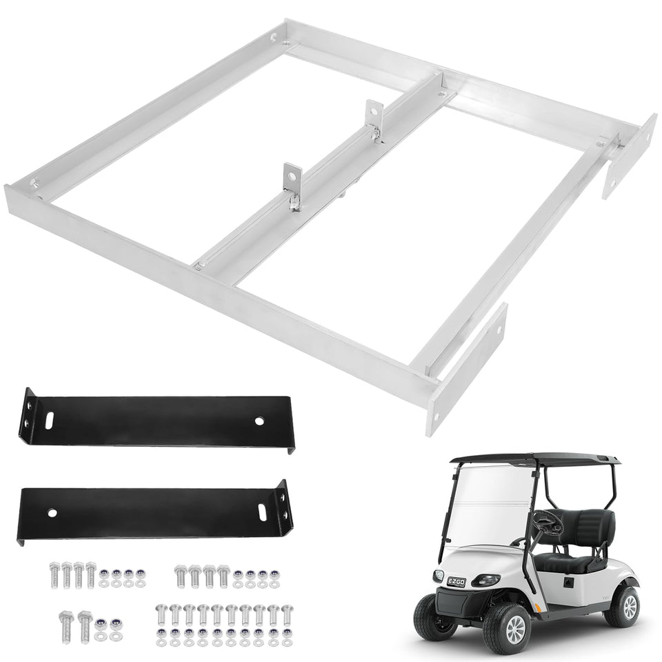 RIZINKART EZGO TXT battery tray with six positions secures batteries during rides.