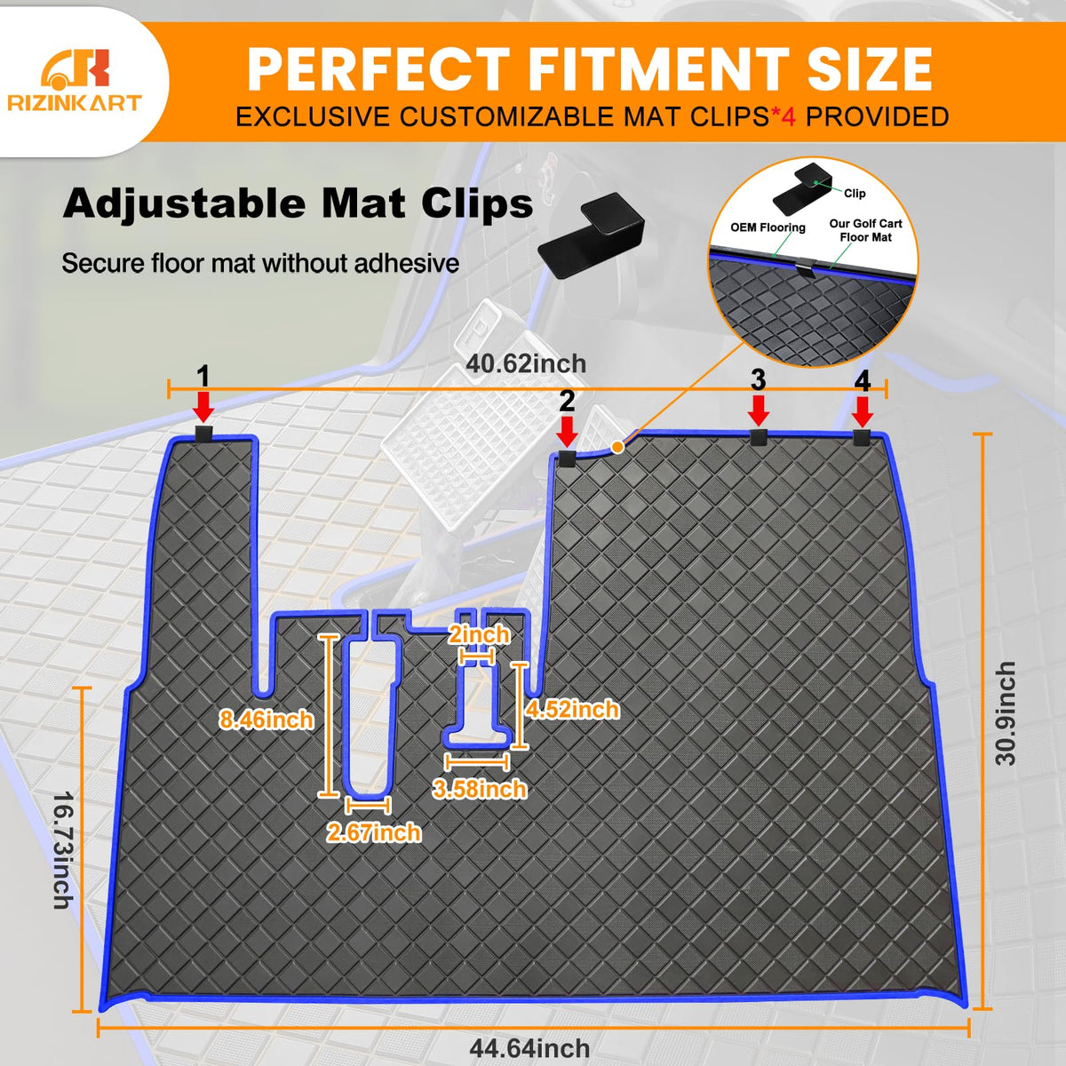 RIZINKART blue trim upgrade maintains interior appeal and resale value