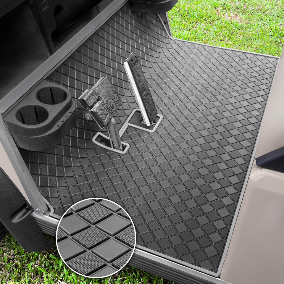 RIZINKART Club Car DS floor mat with full coverage and anti-slip texture