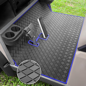RIZINKART Club Car DS floor mat front view shows full coverage for the cabin