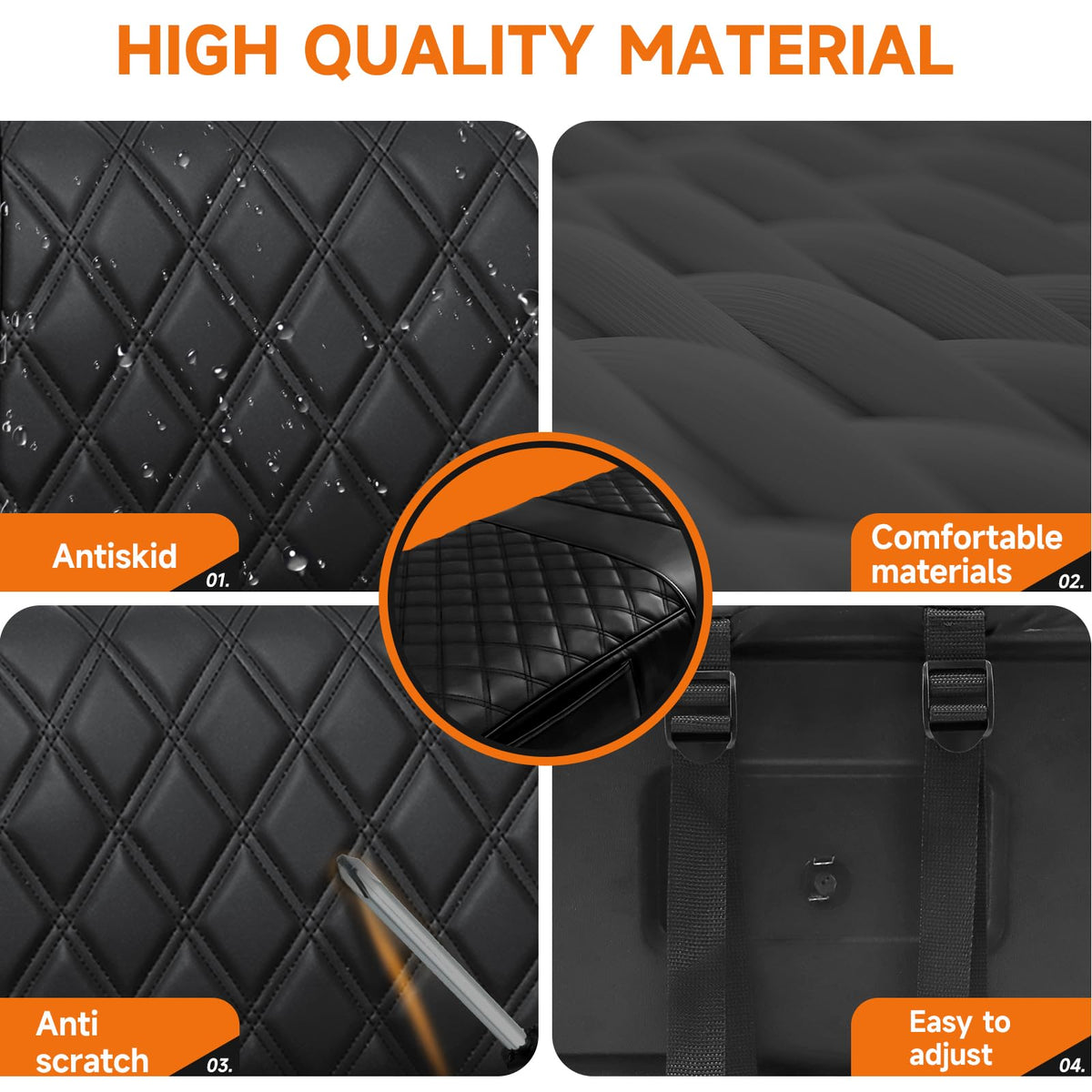 RIZINKART Club Car DS front backrest cover pair brings luxury with a diamond pattern.