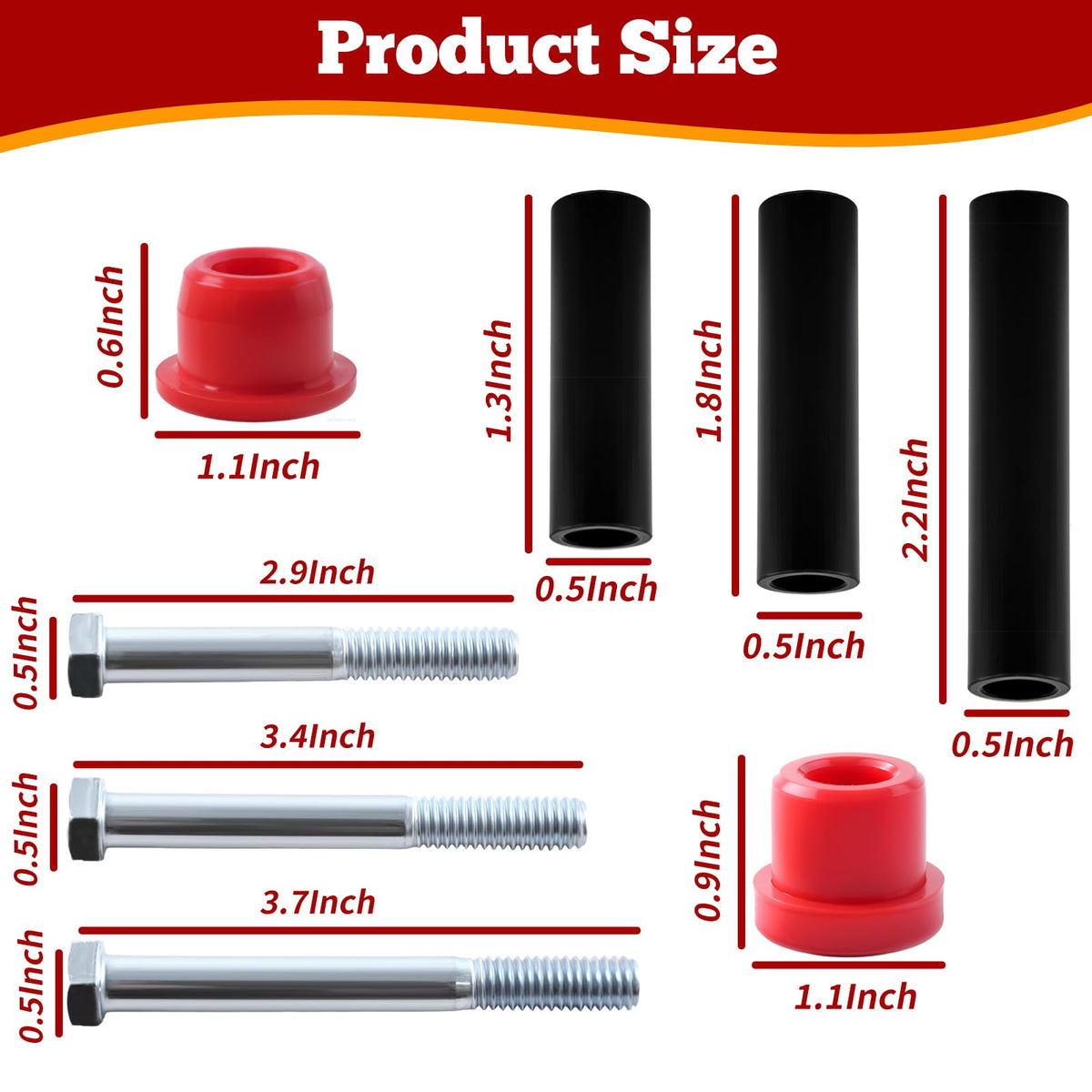 RIZINKART front lower leaf spring sleeves protect springs from wear