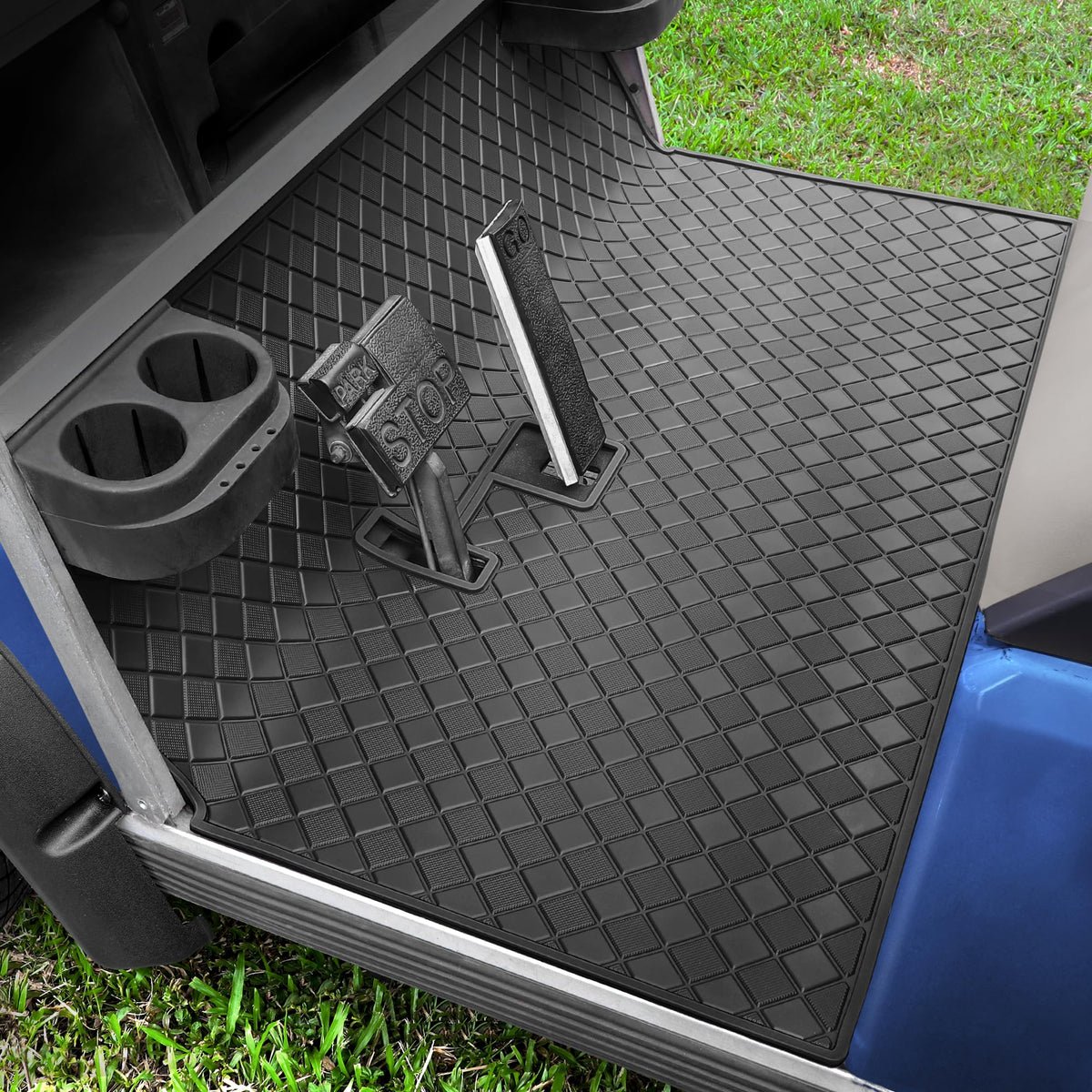 RIZINKART Club Car DS full-coverage mat provides a precise fit and protection for the footwell