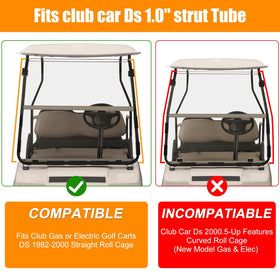 RIZINKART windshield fold-down design enabling fresh air on warm days.