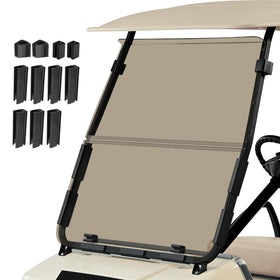 RIZINKART Club Car DS windshield front view with crystal clarity for unobstructed visibility.