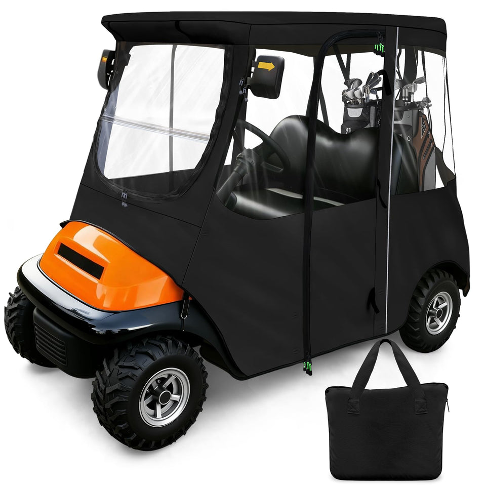 RIZINKART deluxe enclosure for 2-passenger cart, rain protection and dry interior