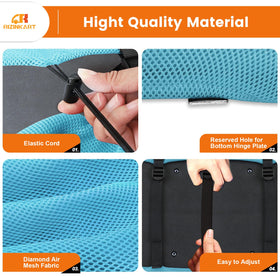 Diamond mesh weave of RIZINKART front seat cover promotes airflow for comfort