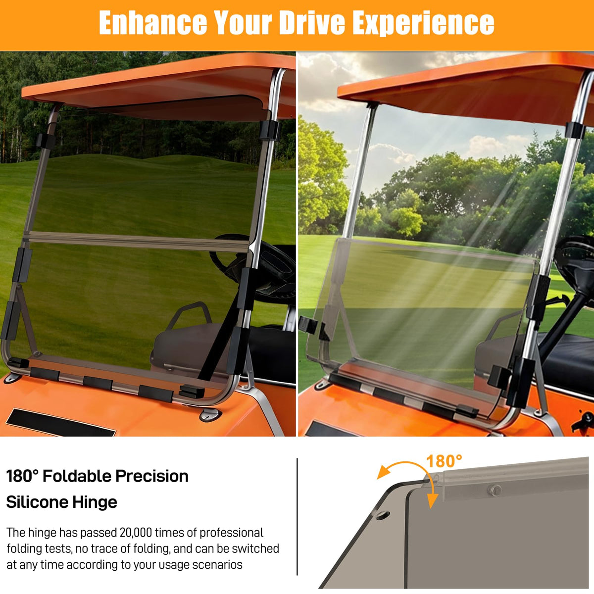 RIZINKART durable, corrosion-resistant windshield stands up to weather year after year.