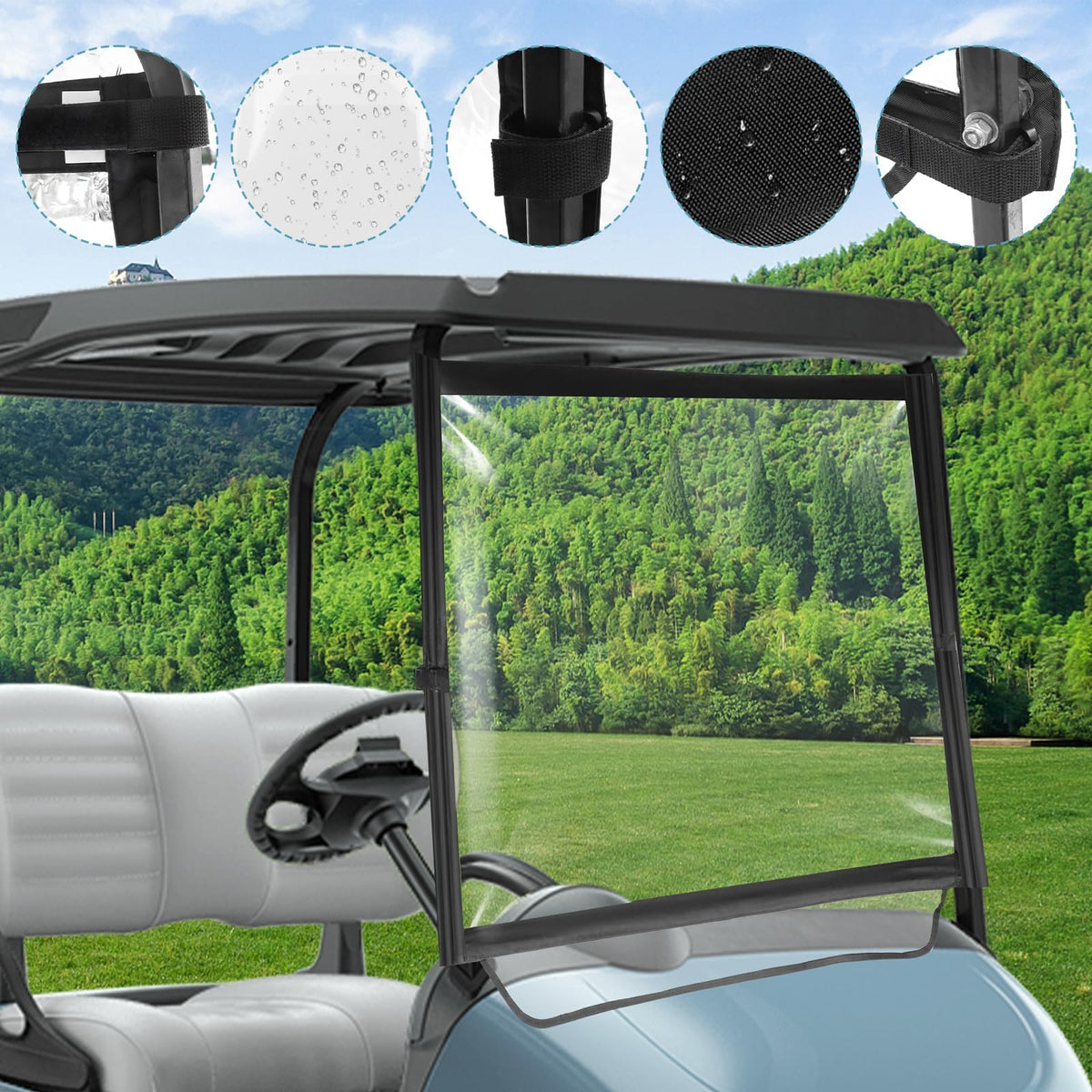 RIZINKART easy-clip Velcro keeps windshield secure during rides