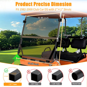 RIZINKART easy-install windshield requiring no tools for quick setup.