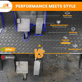 RIZINKART easy-install clips secure the mat without tools
