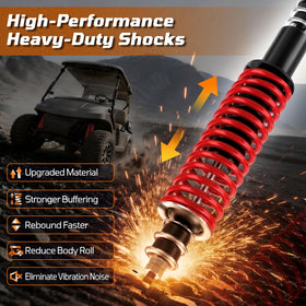 RIZINKART EZGO Medalist front coil-over shock supports heavier loads for smooth travel