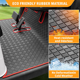 RIZINKART EZGO RXV floor mat tool-free install with four clips.