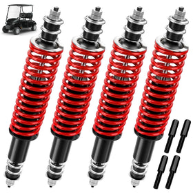RIZINKART EZGO TXT front coil-over shock improves ride quality on uneven ground
