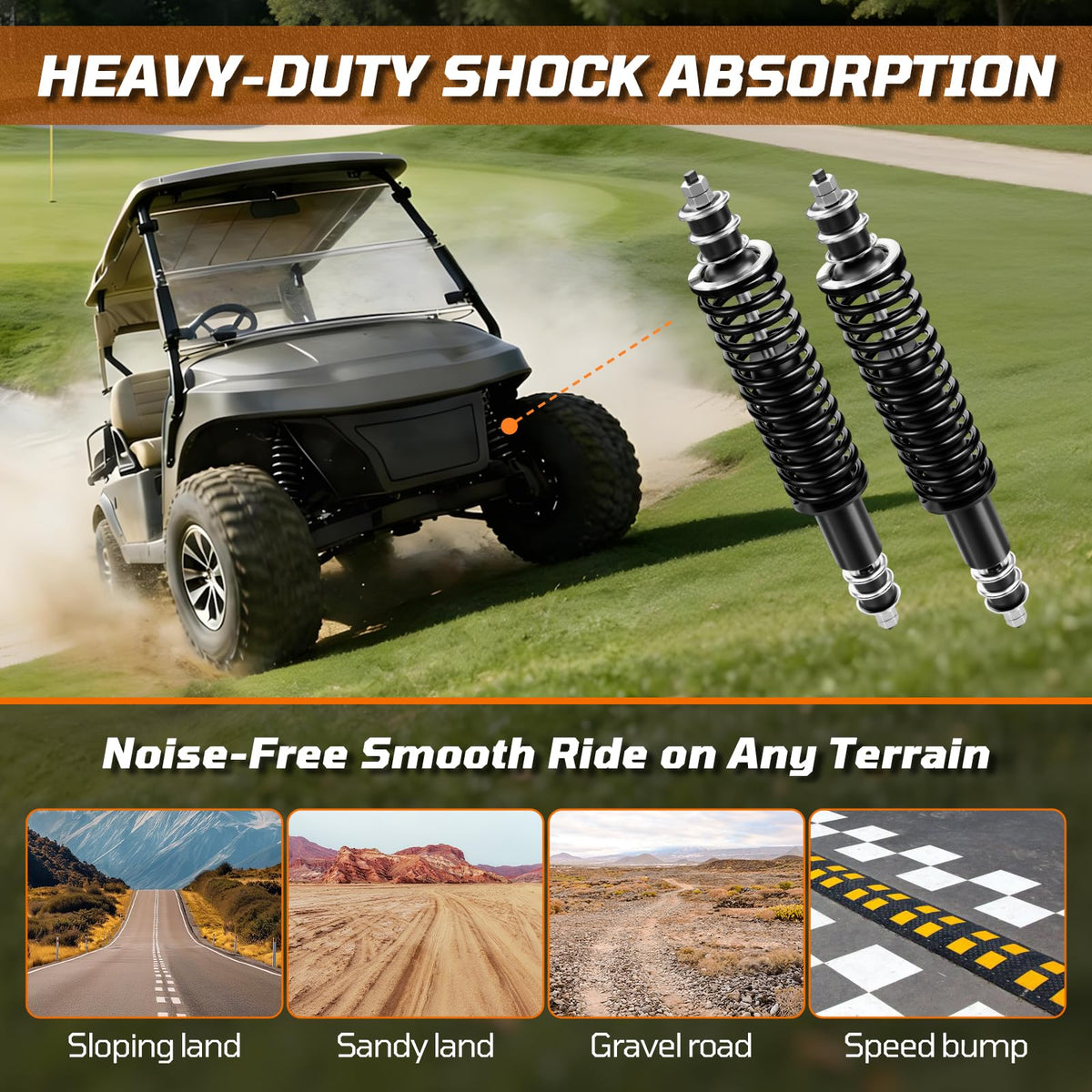 RIZINKART EZGO TXT heavy-duty springs provide durable support