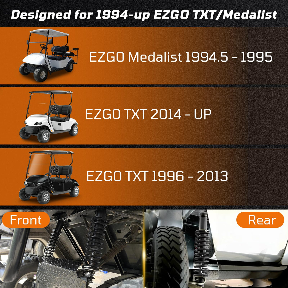 RIZINKART EZGO TXT rear coil-over shock for improved stability