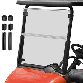 RIZINKART EZGO windshield, 5mm thick for enhanced durability on rugged golf cart rides.