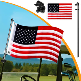 Rizinkart flag-holder base fits 0.59–1.25 inch rails for secure mounting.