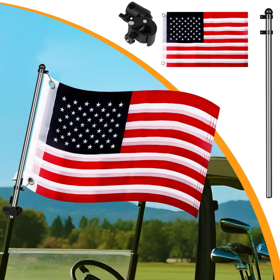 Rizinkart flag-holder base fits 0.59–1.25 inch rails for secure mounting.